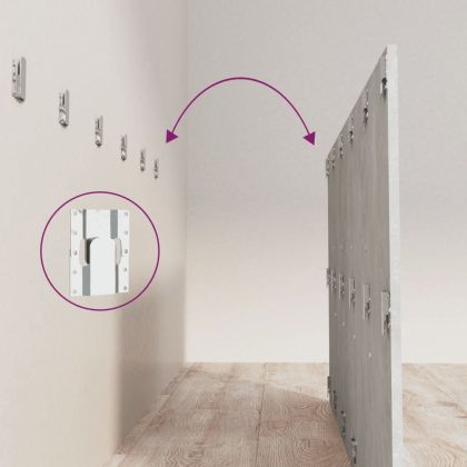 Горна табла за легло с шкафчета бетонно сиво инженерно дърво