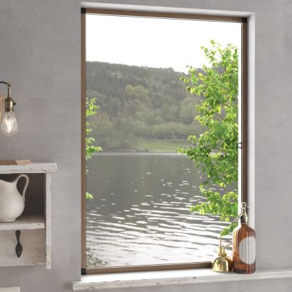 Мрежа против насекоми за прозорци, кафяв, 80x120 см