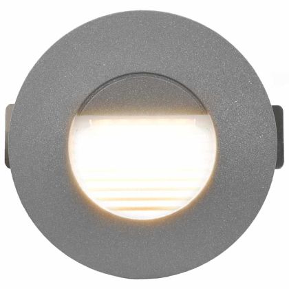 Фасадни LED аплици, 6 бр, 2 W, сребристи, кръгли