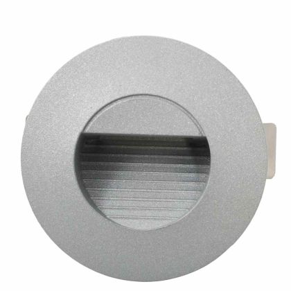 Фасадни LED аплици, 6 бр, 2 W, сребристи, кръгли