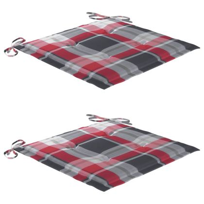 Сгъваеми градински столове, 2 бр, с възглавници, акация масив