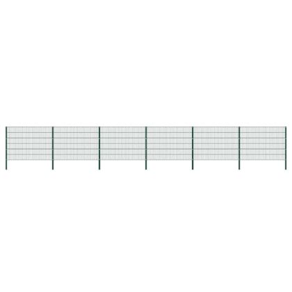 Ограден панел с железни стълбове 1040x120 см, зелен