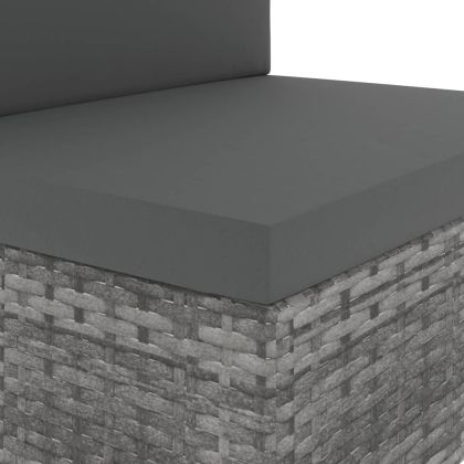 Градински комплект за отдих, 8 части, полиратан, сив