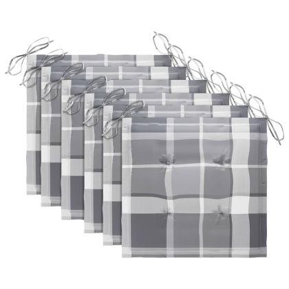 Стифиращи градински столове с възглавници 6 бр тик масив