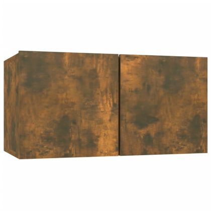 Комплект ТВ шкафове от 7 части, опушен дъб, инженерно дърво