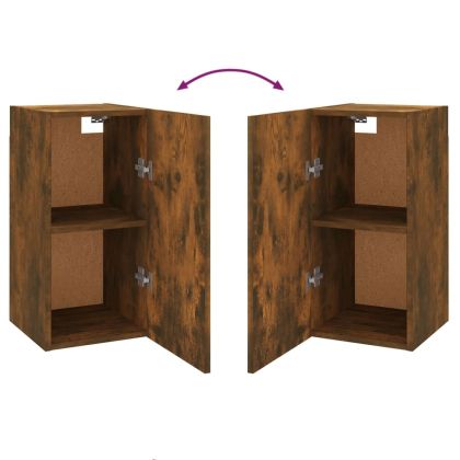 Комплект ТВ шкафове от 7 части, опушен дъб, инженерно дърво