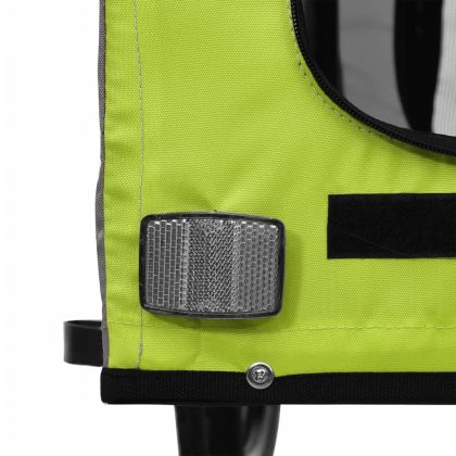 Ремарке за колело за любимци зелен и сив Оксфорд плат и желязо