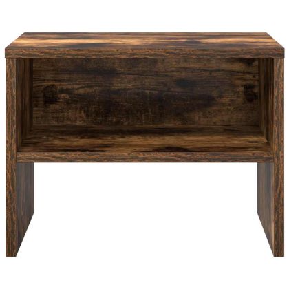 Нощно шкафче, опушен дъб, 40x30x30 см, инженерно дърво