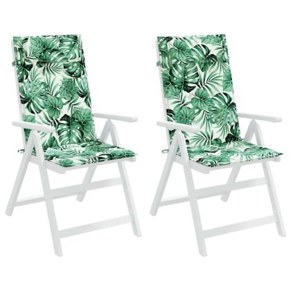 Възглавници за столове с облегалка 2 бр на листа Оксфорд плат