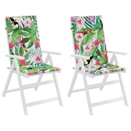 Възглавници за столове с облегалки 2 бр шарени Оксфорд плат