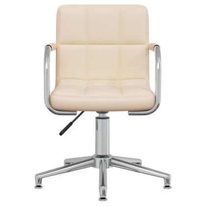 Въртящ се офис стол, кремав, текстил