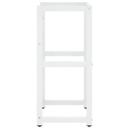 Рамка за мивка за баня, бяла, 40x38x83 см, желязо