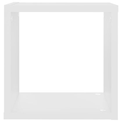 Стенни кубични рафтове, 2 бр, бели, 26x15x26 см