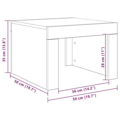Кафе маса, бяла, 50x50x35 см, инженерно дърво