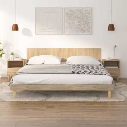 Нощни шкафчета, 2 бр, сонома дъб, 40x35x47 см