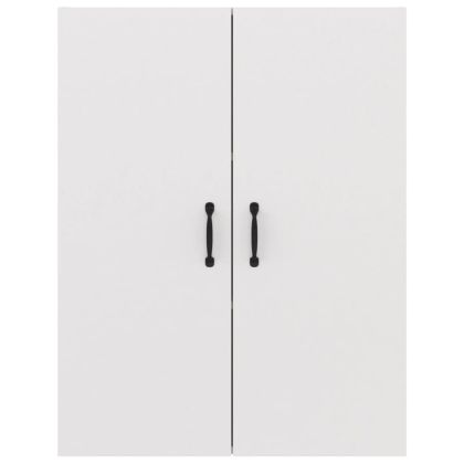 Окачен шкаф, бял, 69,5x34x90 см, инженерно дърво