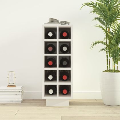 Шкаф за вино, бял, 23x34x61 см, борово дърво масив