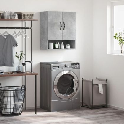 Стенен шкаф, бетонно сив, 60x31x70 см, инженерно дърво