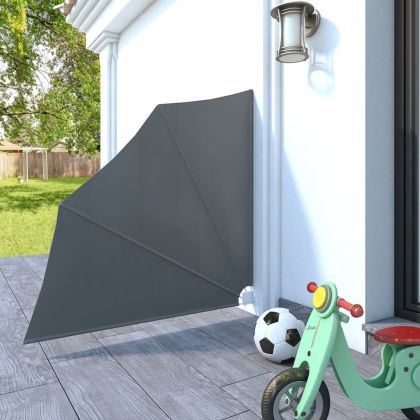 Сгъваема странична тента за балкон, сива, 140x140 см