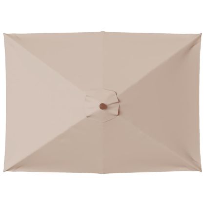 Градински чадър с дървен прът, 150x200 см, таупе