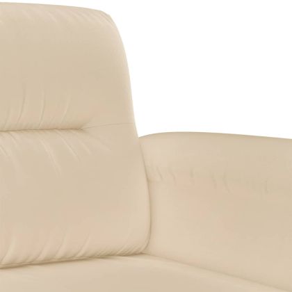 Комплект дивани 3 части с възглавници кремав плат микрофибър