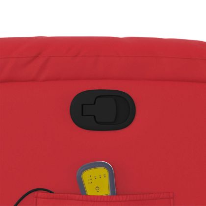 Масажен реклайнер стол, червен, изкуствена кожа