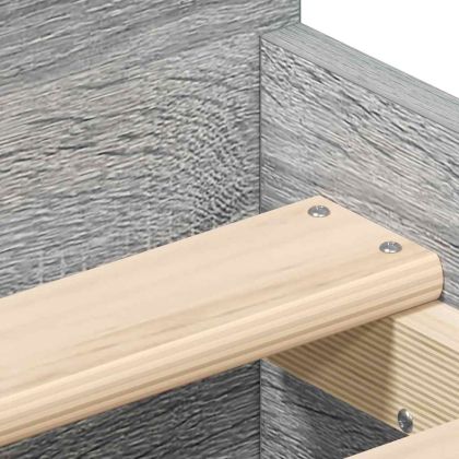 Рамка за легло с горна и долна табла, сив сонома, 90x190 см