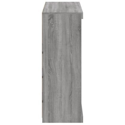 Сайдборд с LED светлини, сив сонома, 81x37x100 см