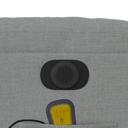 Електрически масажен реклайнер стол, светлосив, текстил