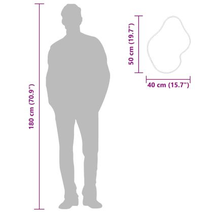 Стенно огледало, сребро, 50x40 см