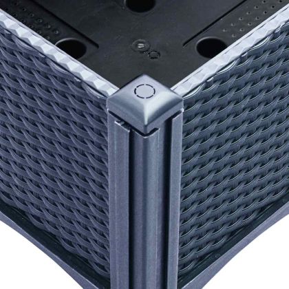 Градинска кашпа с крака, синьо сив, 160x120x42 см, PP