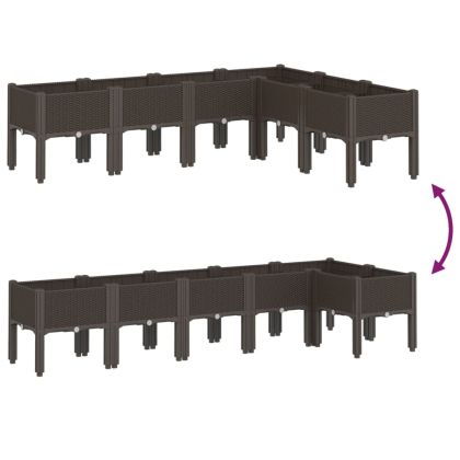 Градинска кашпа с крака, кафява, 160x120x42 см, PP