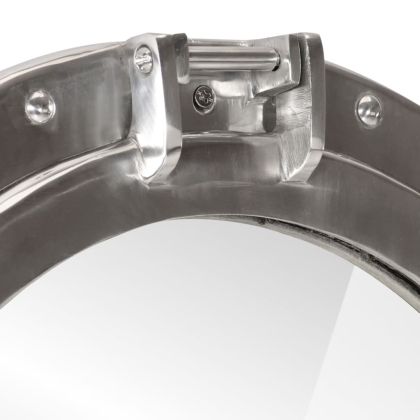 Огледало за стена с илюминатор Ø30 см алуминий и стъкло