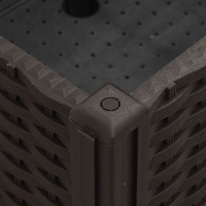 Градинска кашпа с колелца, кафява, 240x50x54 см, PP