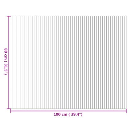 Килим, правоъгълен, натурален, 80x100 см, бамбук