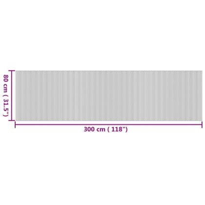 Килим, правоъгълен, натурален, 80x300 см, бамбук