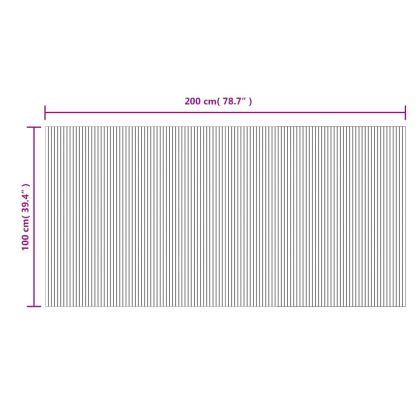 Килим, правоъгълен, светъл натурален, 100x200 см, бамбук