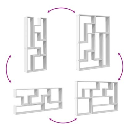 Стенен рафт, бял, 96x12x64 см, инженерно дърво