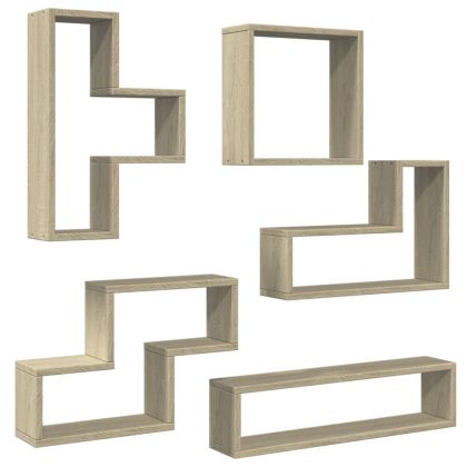 Стенен рафт, дъб сонома, 96x12x64 см, инженерно дърво