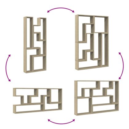 Стенен рафт, дъб сонома, 96x12x64 см, инженерно дърво