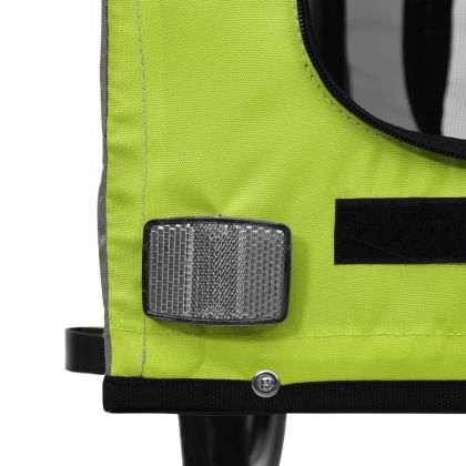 Ремарке за колело за любимци зелен и сив Оксфорд плат и желязо