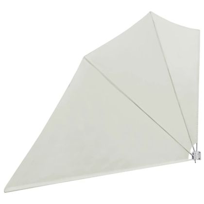 Сгъваема странична тента за балкон, кремава, 160x240 см