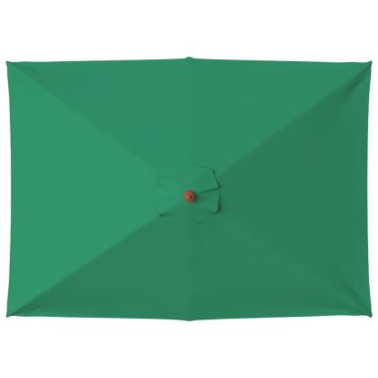 Градински чадър с дървен прът, 150x200 см, зелен