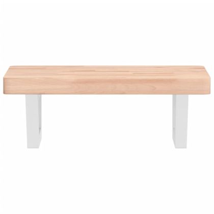 Стенен рафт за мивка, стомана и масивно дърво бук