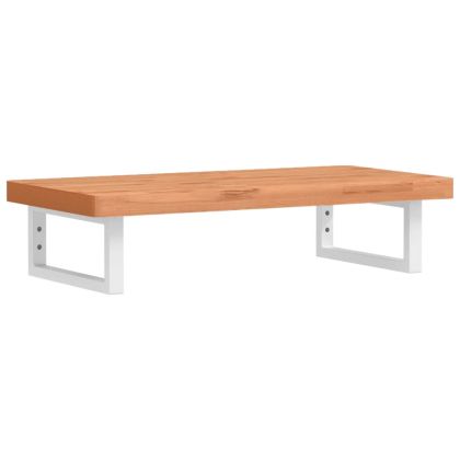 Стенен рафт за мивка, стомана и масивно дърво бук