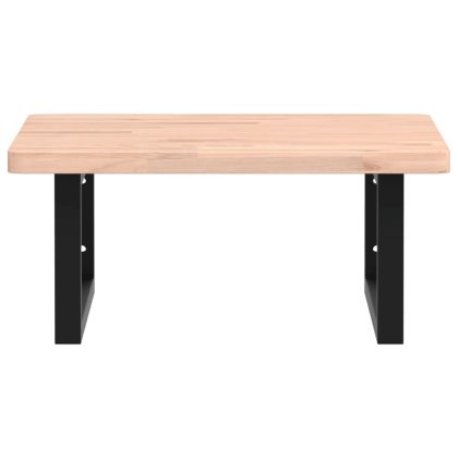 Стенен рафт за мивка, стомана и масивно дърво бук