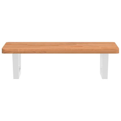 Стенен рафт за мивка, стомана и масивно дърво бук