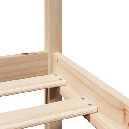 Рамка за легло с табла, 135x190 см, борово дърво масив