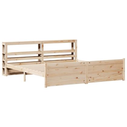 Рамка за легло с табла, 180x200 см, борово дърво масив