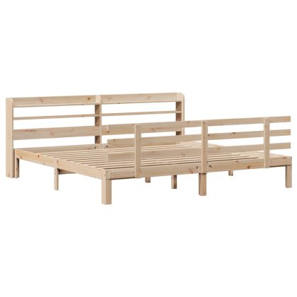 Рамка за легло с табла, 180x200 см, борово дърво масив